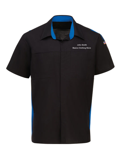 Volkswagen® Short Sleeve OilBLock Tech Shirt - Black / Royal Blue