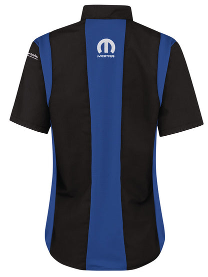 Mopar® Women's Short Sleeve Technician Shirt- Black/Royal Blue - SY45MP