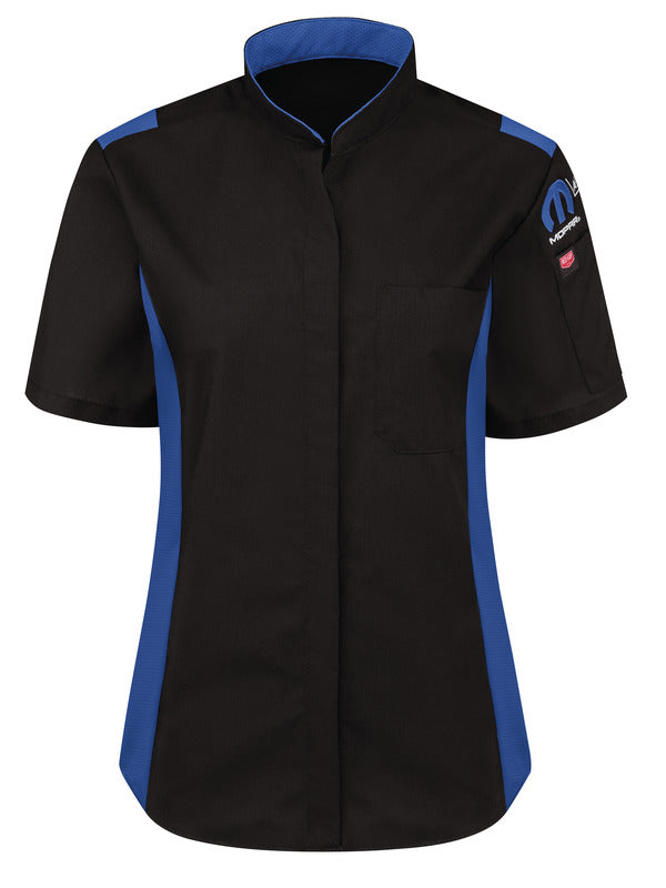 Mopar®  Express Lane Women's Short Sleeve Technician Shirt - Black /Royal Blue - SY45ME