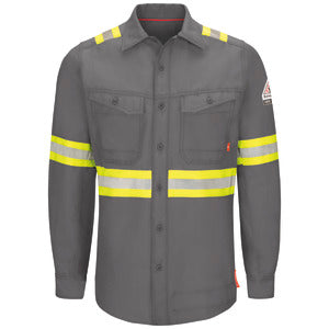 Bulwark Men's FR iQ Series® Endurance Work Shirt  - QS40  (GE-Grey) (NE-Navy) - Basics Clothing Store