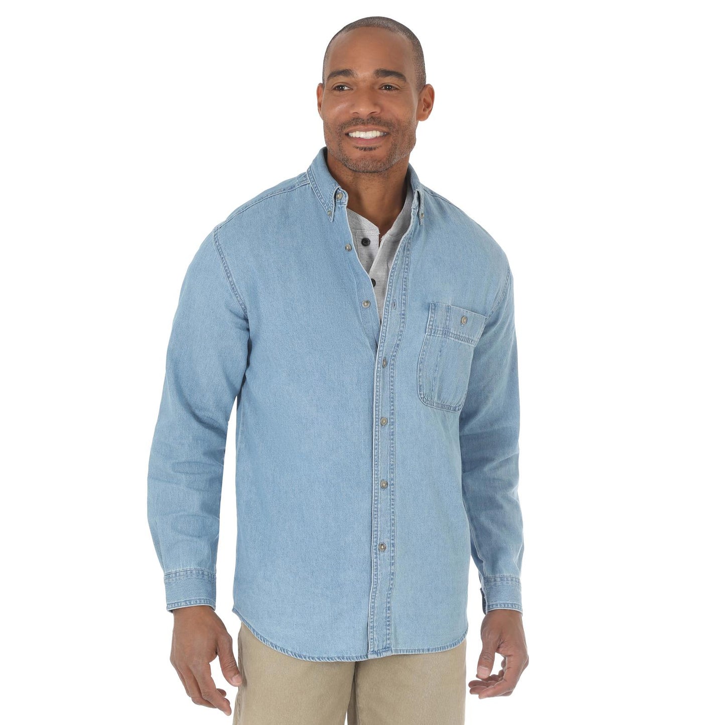 Wrangler Rugged Wear® Denim Basic Shirt - Stonewash