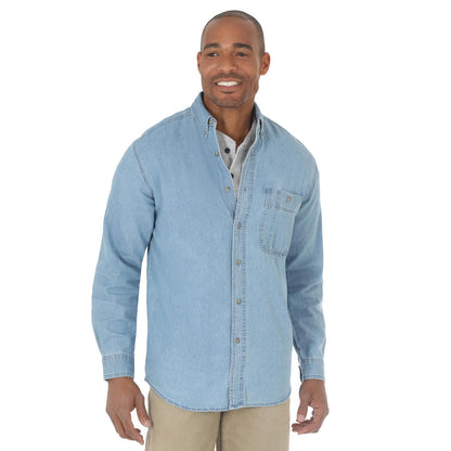 Wrangler Rugged Wear® Denim Basic Shirt - Stonewash