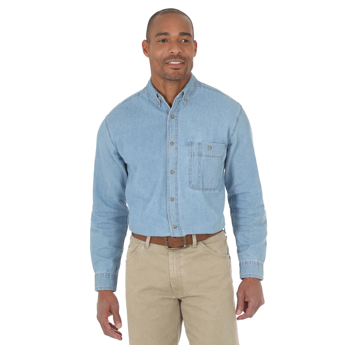 Wrangler Rugged Wear® Denim Basic Shirt - Stonewash