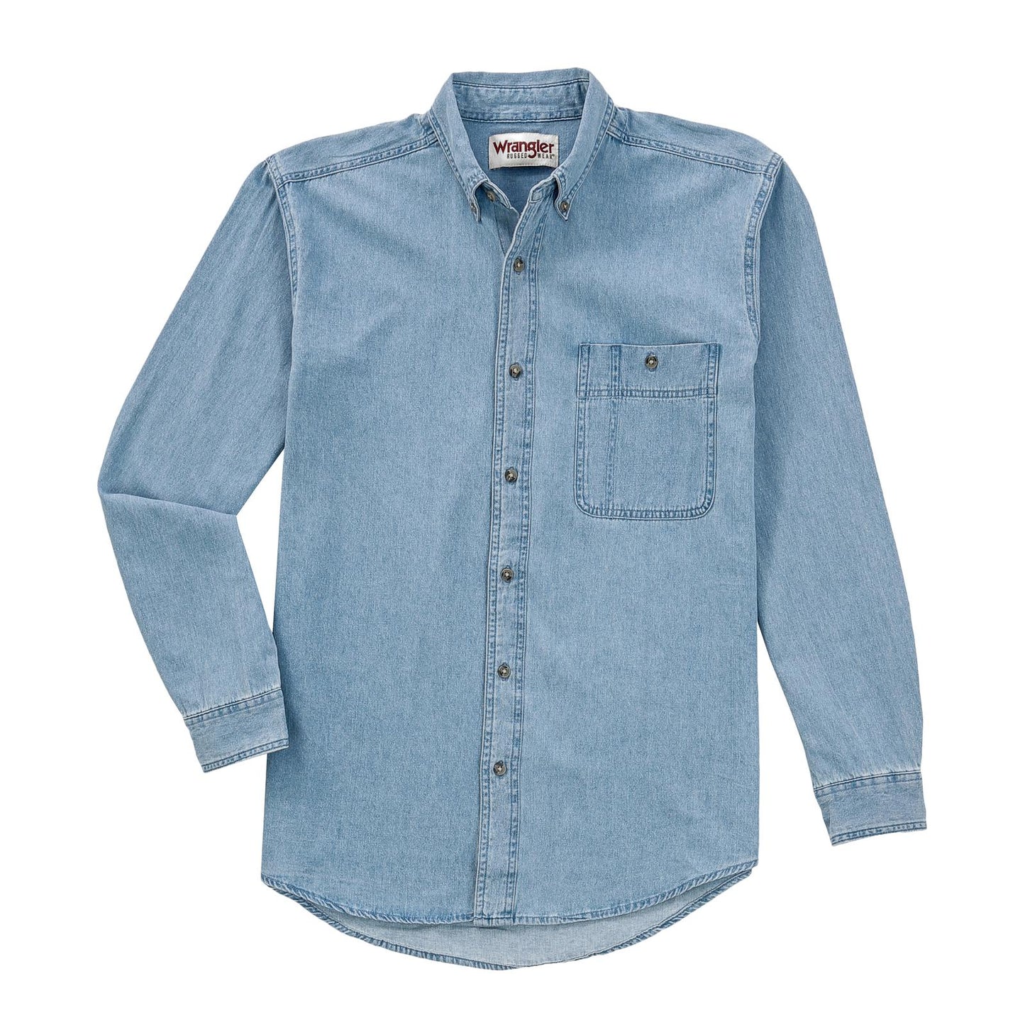 Wrangler Rugged Wear® Denim Basic Shirt - Stonewash