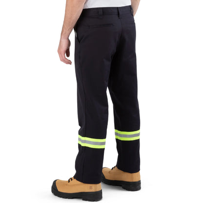 Big Bill High Visibility 100% Cotton Industrial Work Pants with Reflective Tape - Navy -RT1900 - Basics Clothing Store