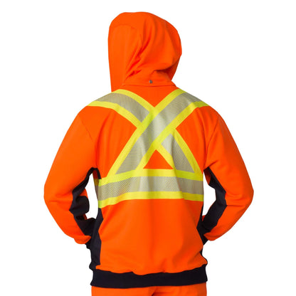 Big Bill High Visibility Zip-Front Hoodie with Reflective Material -RT37HVF7