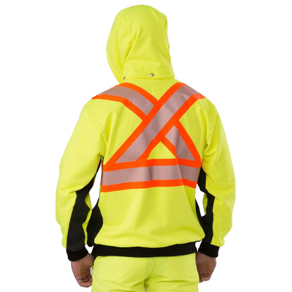 Big Bill High Visibility Zip-Front Hoodie with Reflective Material -RT37HVF7