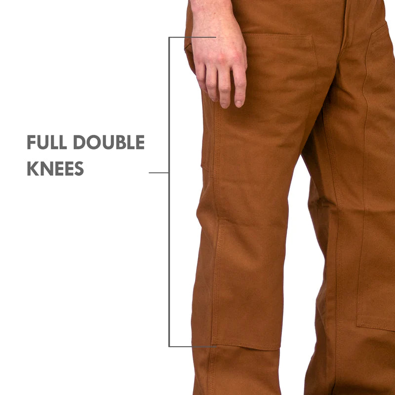 Double Front Dickies Brown Duck Overalls Round House #83 Heavy