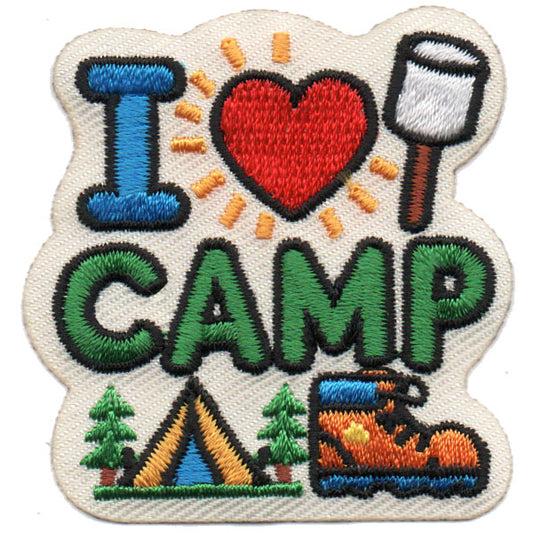 I Love Camp Patch Iron On - Basics Clothing Store