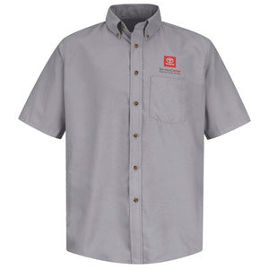 Toyota® Men's Short Sleeve Poplin Dress Shirt - Silver