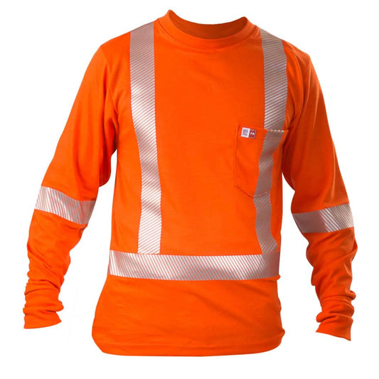Big Bill  High Visibility Lightweight Flame Resistant Long Sleeve T-Shirt -SRT5VT5