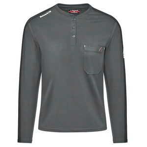 Bulwark Women's  Long Sleeve Flex Knit Henley - STL3 - Color : Charcoal - Khaki - NAVY