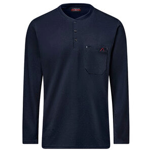 Bulwark® Men's Flex Knit Industrial Henley - Navy - STL6NV