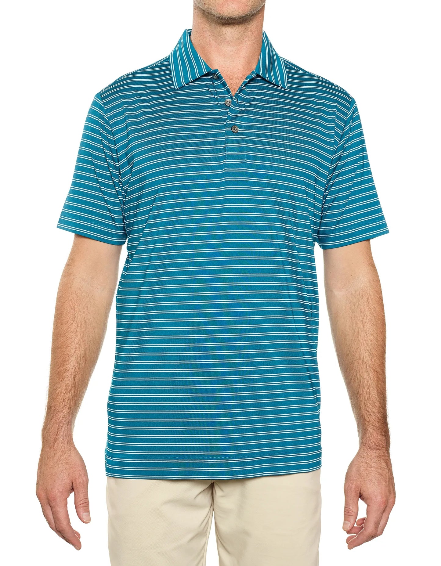 Pro Celebrity Men's Pacific Horizon Stripe Polo Shirt - STP757