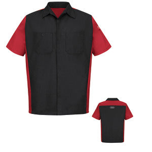 Audi® Short Sleeve Technician Shirt-Black / Red