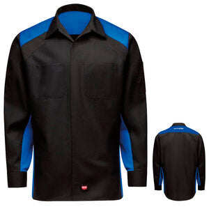 Hyundai® Canada Long Sleeve Technician Shirt - Black/ Royal Blue-  SY32HC