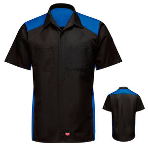 Hyundai® Short Sleeve Technician Shirt - Black/Royal Blue