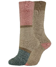 Dickie's Women's 2-PAIR CHARCOAL FIBER THERMALS Charcoal Fiber Plaid Thermal Crew (I211011)