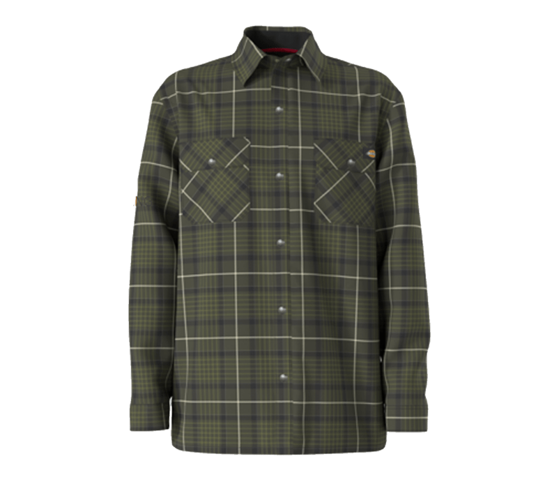 Dickies MENS SHERPA LINED FLANNEL SHIRT JACKET-TJ210-0GC(TACTICAL GREEN)