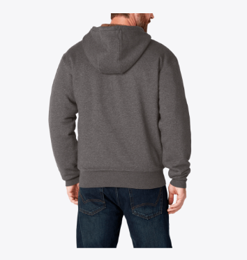 DICKIES MENS SHERPA LINED FULL-ZIP FLEECE HOODIE W/DWR-TW457-DH(DARK HEATHER GREY)