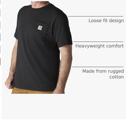 Men's Carhartt Black Short Sleeve Pocket Logo T-Shirt