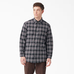 Dickies Long Sleeve Flannel Shirt, WIne/Black Plaid