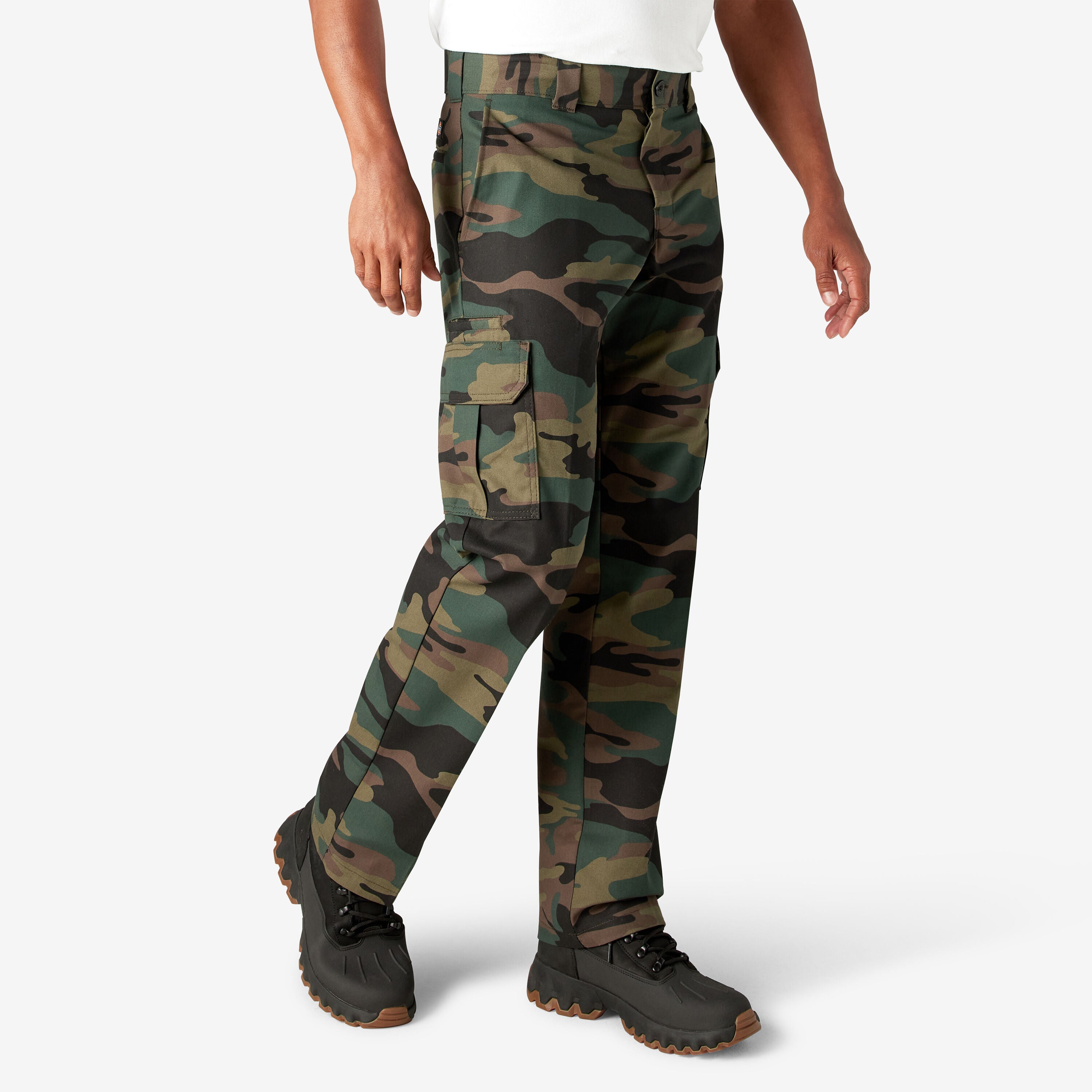 Dickies FLEX Regular Fit Cargo Pants - Hunter Green Camo-DWP595