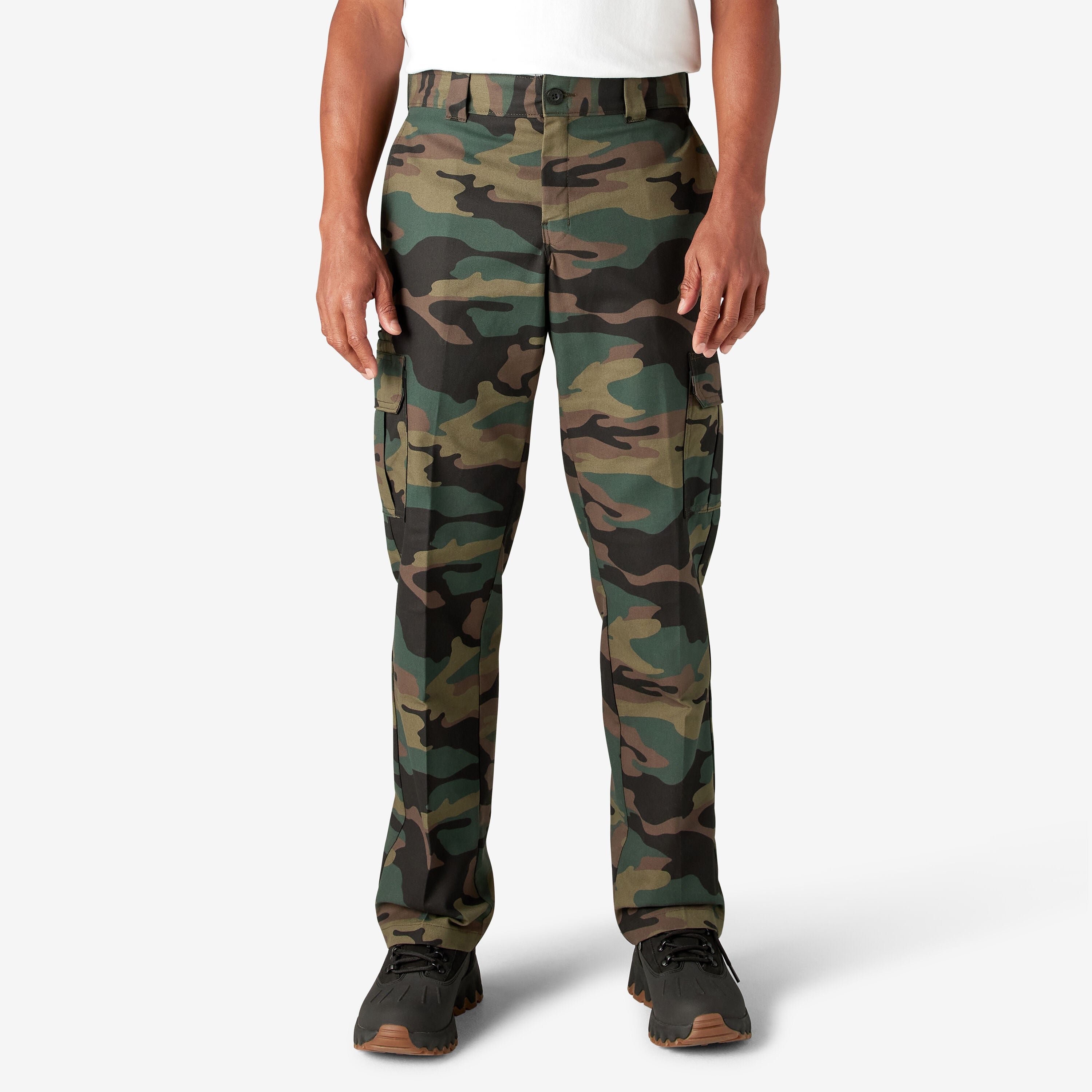 Dickies FLEX Regular Fit Cargo Pants - Hunter Green Camo-DWP595