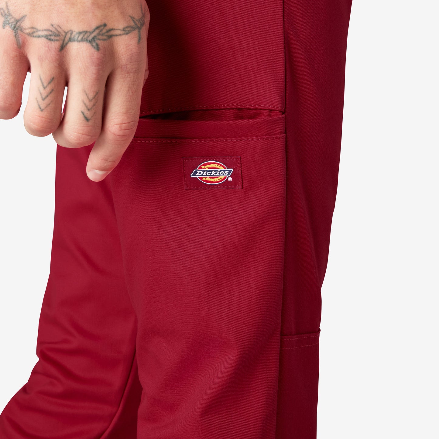 Dickies Skinny Fit Double Knee Work Pants - English Red