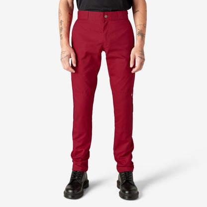 Dickies Skinny Fit Double Knee Work Pants - English Red