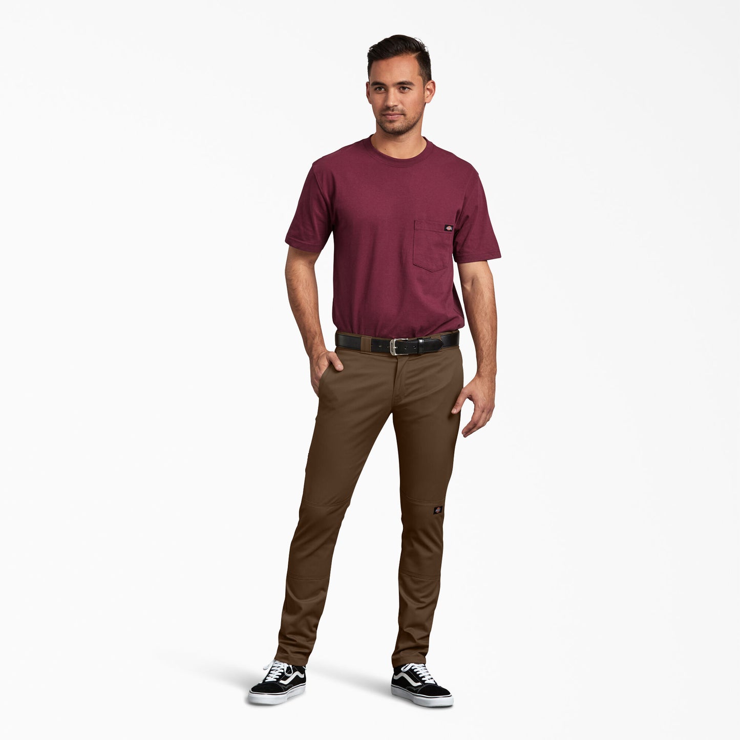 Dickies Skinny Fit Double Knee Work Pants - Timber Brown