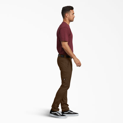 Dickies Skinny Fit Double Knee Work Pants - Timber Brown