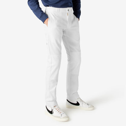 Dickies Skinny Fit Double Knee Work Pants - White