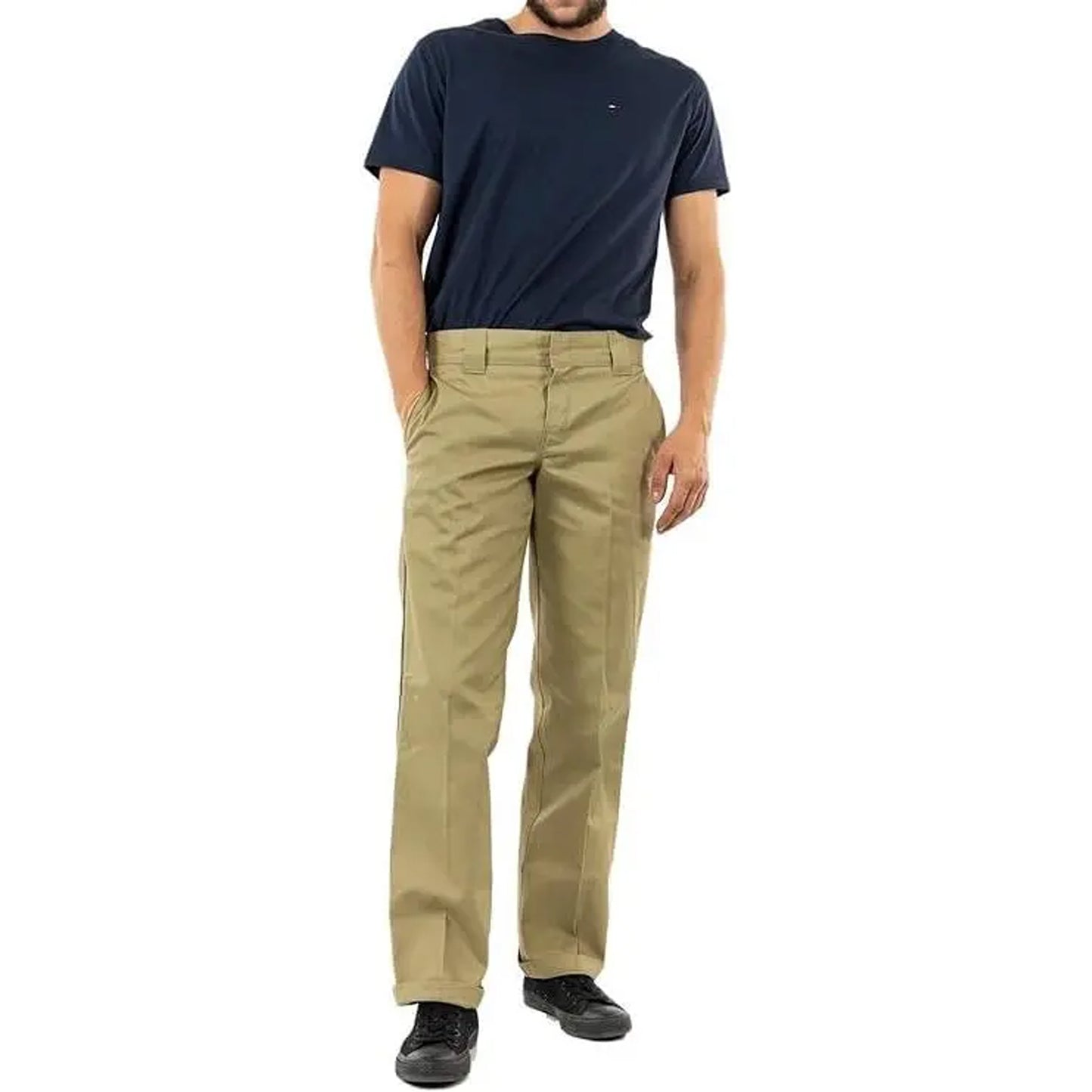 Dickies Slim Washed Chino Tapered Leg Pants, Desert Sand, 38W x 30L, Clearance