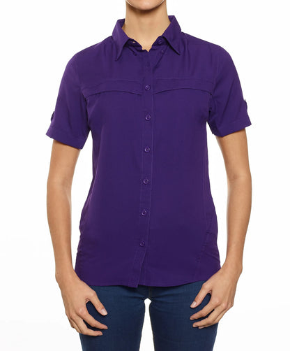 Pro Celebrity FSL189 Ladie's Fishing Shirt, Purple, X-Large (Clearance)