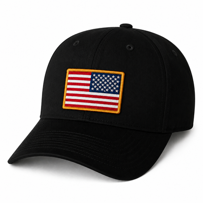 V-Flexfit® Cotton Twill Cap / American Flag Embroidered Patch