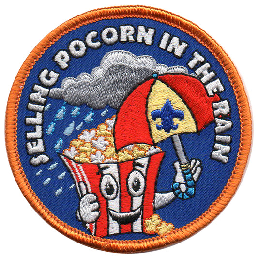 Selling Popcorn in the Rain Scouting America Patch - 0196