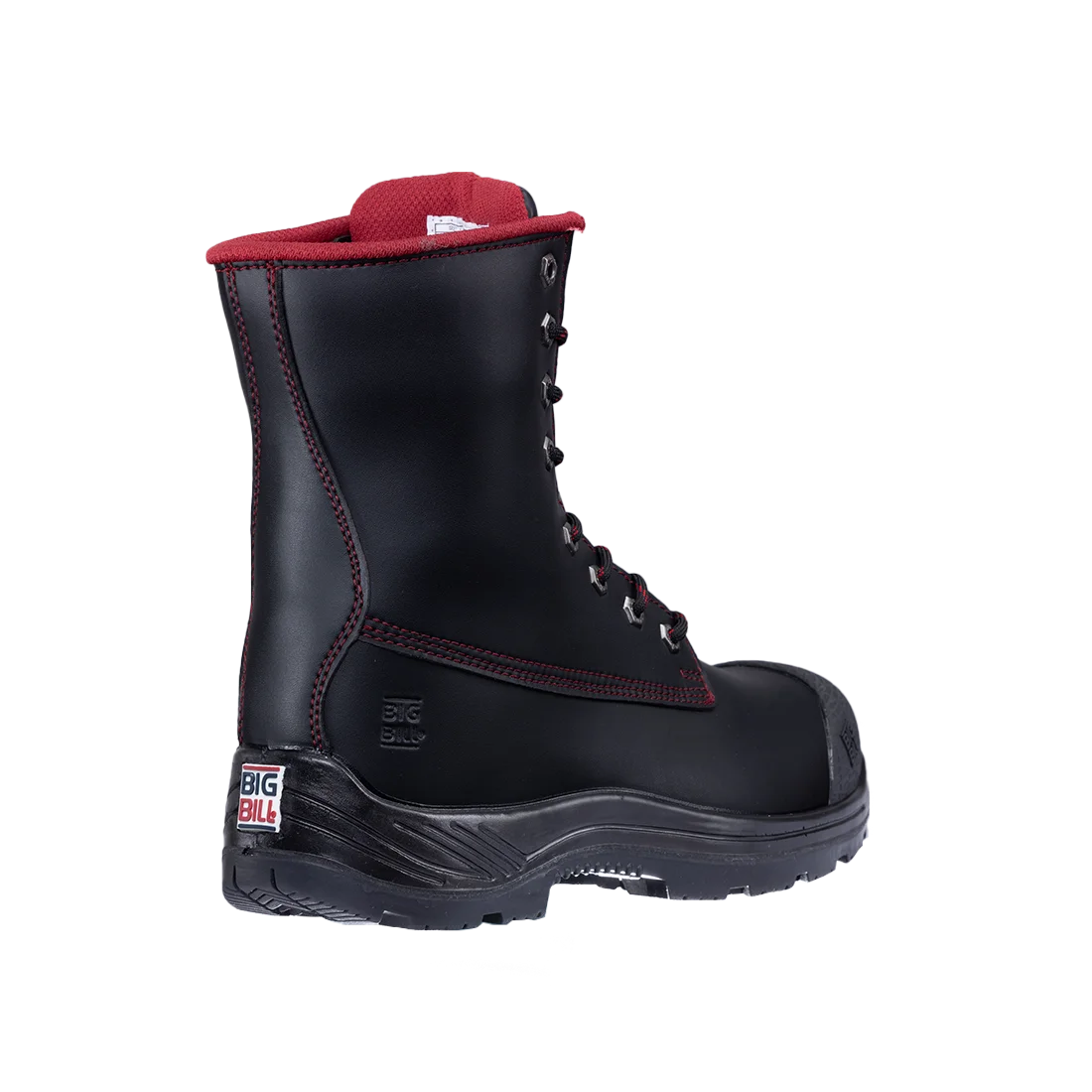 Big Bill Big Red Microfiber Work Boots 8"-Black- BB4002