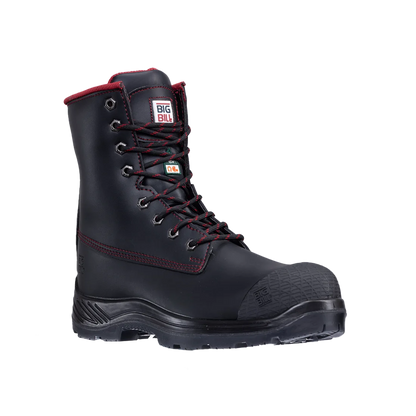 Big Bill Big Red Microfiber Work Boots 8"-Black- BB4002