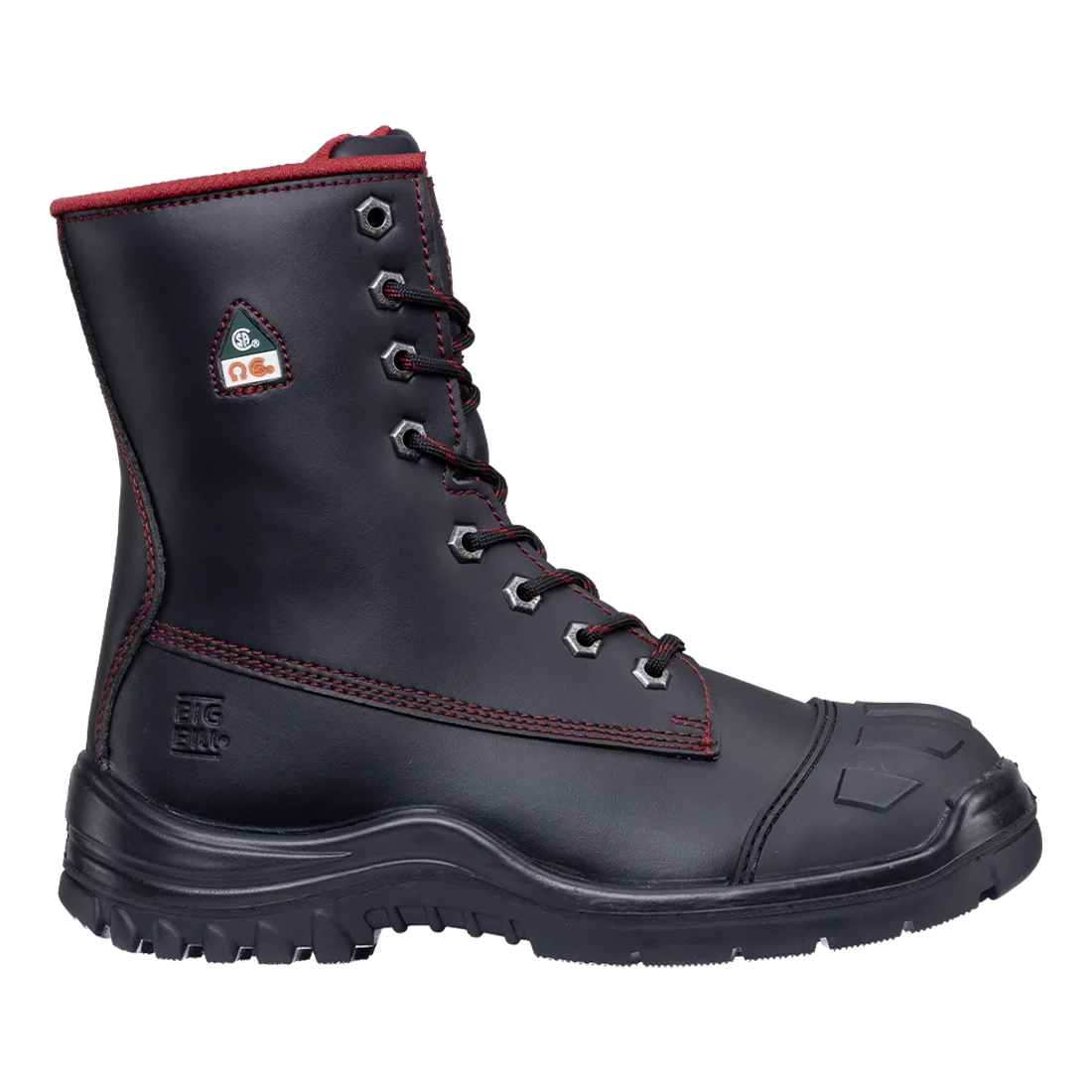 Big Bill Women's Big Red Microfiber Work Boots 8"-Black- BB4002W