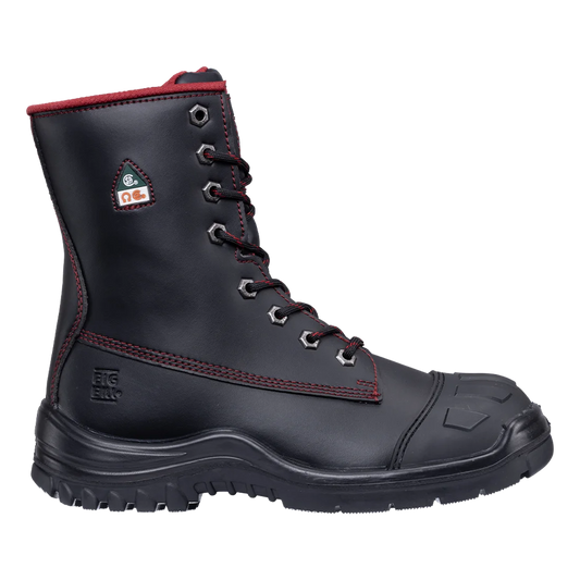 Big Bill Women's Big Red Microfiber Work Boots 8"-Black- BB4002W