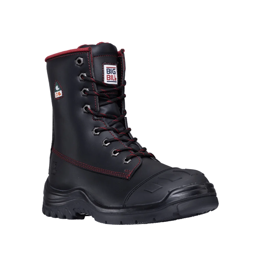 Big Bill Women's Big Red Microfiber Work Boots 8"-Black- BB4002W