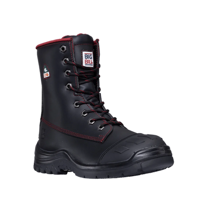 Big Bill Women's Big Red Microfiber Work Boots 8"-Black- BB4002W