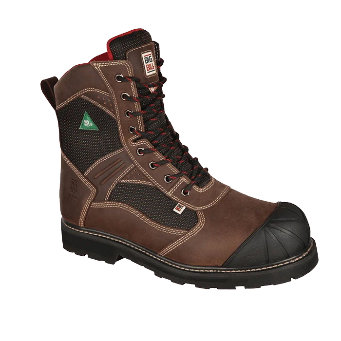 Big Bill BIG BOSS 8" Steel Toe Work Boots-Brown-BB4014