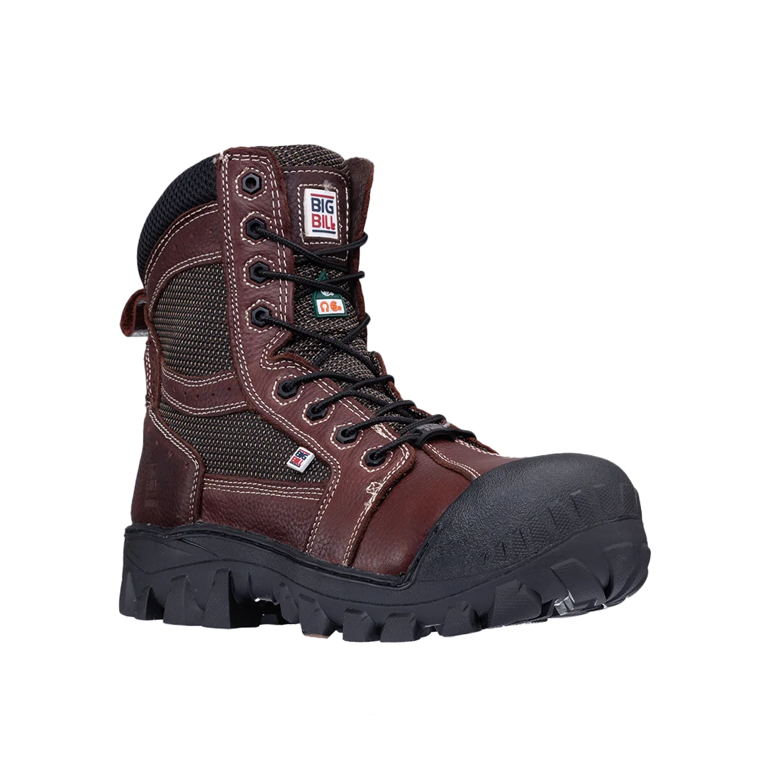 Big Bill BIG BREEZE 8" Metal Free Work Boots-Brown- BB5014