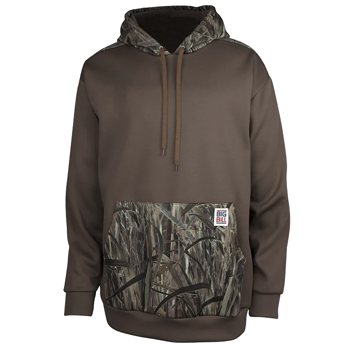 Big Bill Fleece Hoodie with Camo Pocket-Brown