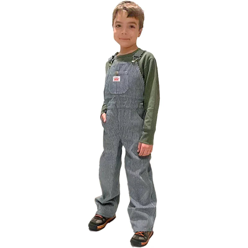 Round House #63 Youth Hickory Stripe Bib Overalls