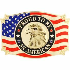 Eagle Emblems Buckle-USA Eagle Proud