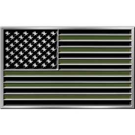 Eagle Emblems Buckle-USA Flag Subdued Od Black-Iron