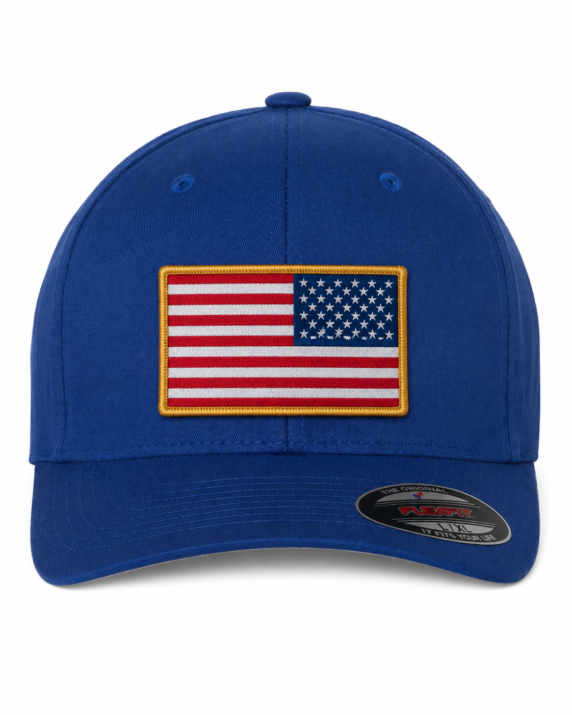 V-Flexfit® Cotton Twill Cap / American Flag Embroidered Patch
